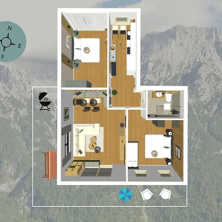 Karwendelsuite - 5 Sterne Mit Bestem Bergblick, Zentrumsnah & Ruhig Gelegen, Familienfreundlich *