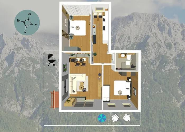 Karwendelsuite - 5 Sterne Mit Bestem Bergblick, Zentrumsnah & Ruhig Gelegen, Familienfreundlich *